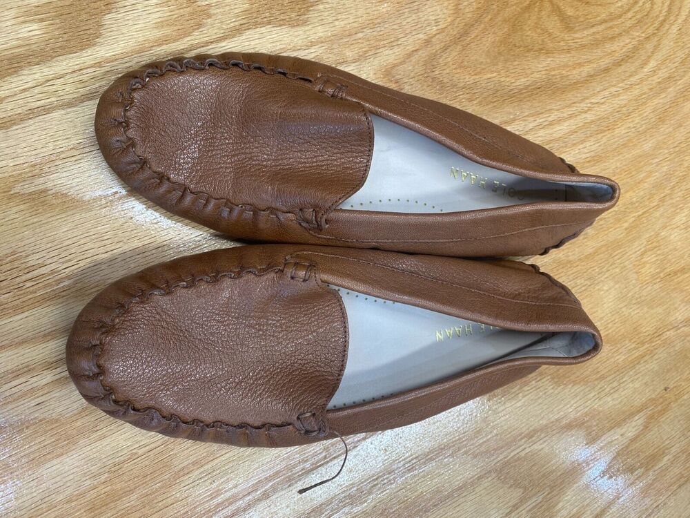 Cole Haan Flats Women's Size 7.5 B Brown Evelyn Pecan Leather Driver Loafers S20
